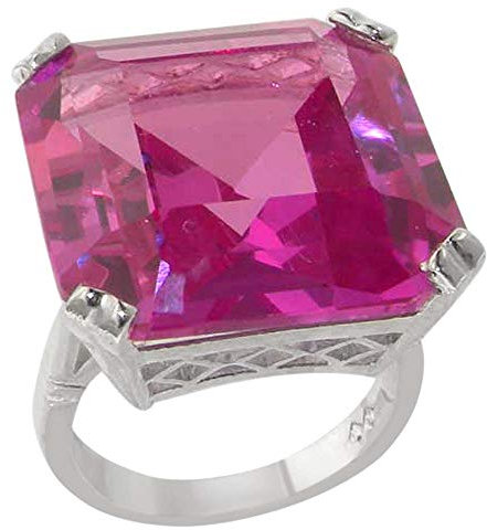 Bague pour Femme en Argent fin 925/1000 sertie de Saphir rose - Taille 63 - Tailles 50 à 64 disponibles