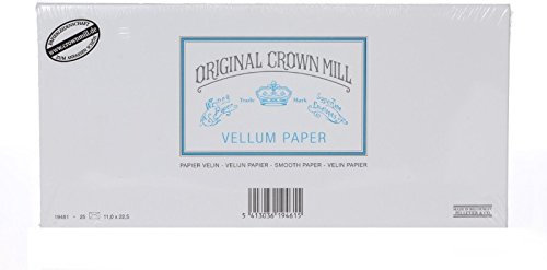 Original Crown Mill Classic Line DL Pergamentpapier Glatte Umschlag – weiß (25 Stück)