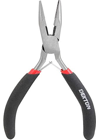 Dekton Mini Long Nose Pliers-Precision Needle Nose Pliers| High-quality Tool For Electronics, Jewelry Making, Craft Projects| Durable Steel Construction| Slip-resistant Handles For Enhanced Control