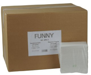 Funny Spenderserviette Novafold, 2 lagig hochweiß 32 x 33 cm Dispenser, 1er Pack (1 x 3000 Stück)