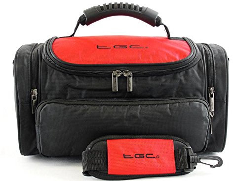 TGC ® Large Camera Case for Sony Handycam/NEX Plus Accessories (Crimson Red & Black)
