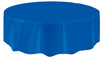 Unique Party - 50030 - Nappe Ronde en Plastique - 2,13 m - Bleu Roi