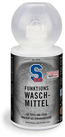 Dr. Wack - S100 Funktions-Waschmittel 250 ml I Flüssig-Waschmittel für Motorradbekleidung aIler Art I Hochwertige Motorradpflege – Made in Germany