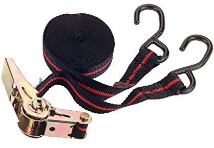 Kerbl Ratschenzurrgurtset 2-teilig – Schwarz/Rot 5 m (Maße 25 mm x 5 m, Zugkraft 245 kg) 37108