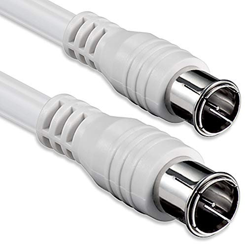 F-Quick SAT Anschlusskabel 2,5 Meter 2x geschirmt F-Stecker (Quick) > F-Stecker (Quick) (vollständig geschirmt) SAT weiß F-Quick-F-Quick 100db
