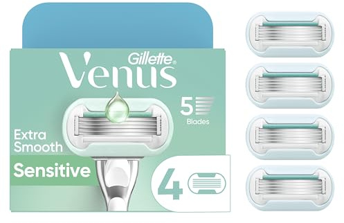 Venus Deluxe Smooth Sensitive Women's Razor Blade Refills, 4 Count, Holiday Gifts for Women
