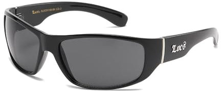 LOCS BIKER GANGS SPORT SONNENBRILLE HARDCORE SHADES BRILLE CHOPPERS OG (SCHWARZ-9100)