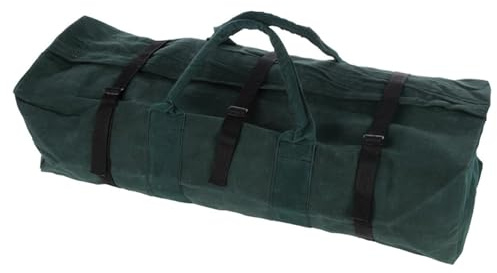 Dapetz ® 30 Water Resistant Canvas Tool Bag with Wrap-Around Buckle Fastening, Multiple Strap Closures for Easy Access - Dark Green, Ideal for DIY, Tools & Leisure Items