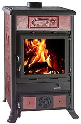 LA NORDICA Stufa a Legna Rossella R1 Rivestimento in Maiolica Potenza Termica Nominale 8 kW 229 m3 riscaldabili Colore Bordeaux