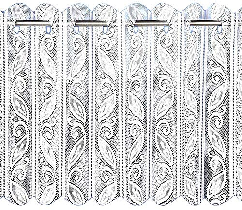 Lace Net Voile Louvre Vertical Pleated Window Blind Panel Curtain White (72 wide x 72 drop (180x180cm))