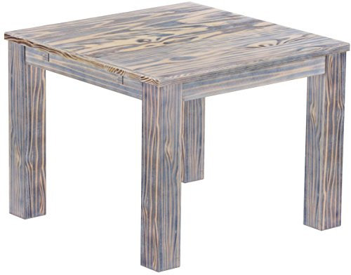 Esstisch Rio Classico 100x100 cm Zebra Afrika Holz Pinie Massivholz Esszimmertisch Echtholz ausziehbar vorgerichtet für Ansteckplatten Brasilmöbel