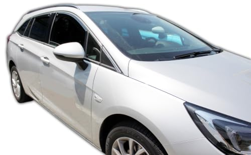 J&J AUTOMOTIVE Windabweiser passend für Opel Astra K 5-Türer Kombi 2015-2021 4tlg, Heko Regenabweiser Vorne Hinten Getönt Dunkel Passform