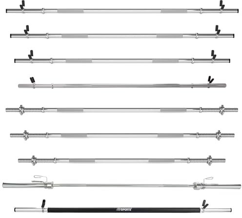 ScSPORTS® Langhantelstange - 120/140/160/180 cm, 30mm, bis 120kg, Stahl, Chrom, Stern-/Federverschluss - Langhantel, Hantelstange, Langhantel-Stange, Bankdrücken (Schnellverschluss (180 cm))