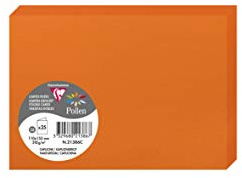 Clairefontaine 21386C Packung mit 25 Doppelkarten Pollen, 210g, in Format C6, 110 x 155mm, Kapuzinerrot