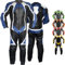 German Wear Einteiler Motorradkombi Lederkombi aus Büffelleder echtleder Kombi, 52/L, Farbe:Blau
