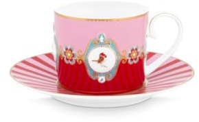 PiP Studio Tasse mit Untertasse Love Birds Medallion | Multicolour - 200 ml