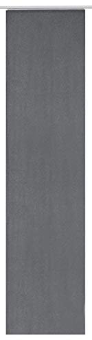 Elbersdrucke Lino 17 Panneau Rideau, Polyester, Gris foncé, 245 x 60 cm