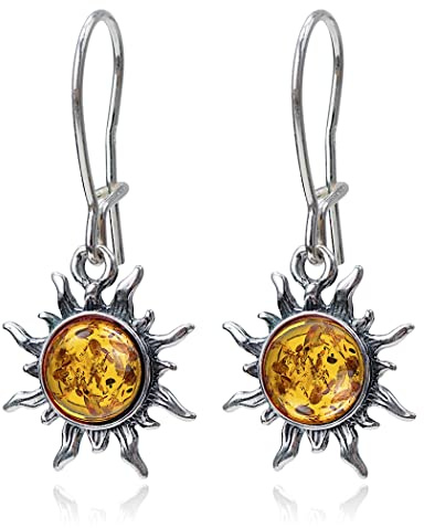 Ian and Valeri co. Amber Sterling Silver Sun Earrings