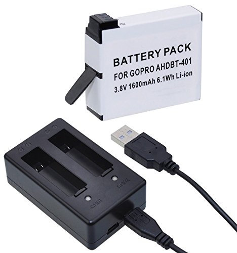 Kit Dual Chargeur Compatible Gopro 4 + Batterie Li-ION