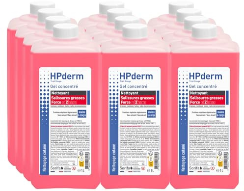 HPderm Reinigungsgel Konzentrat, Fettverschmutzung Force 2 (rote Streifen), 1 l Flasche