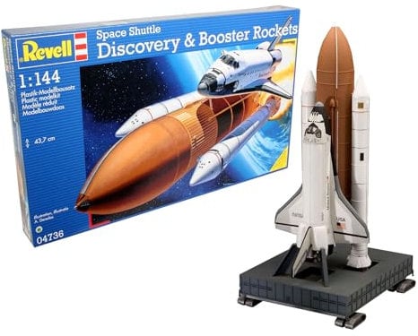 Revell Modellbausatz Space Shuttle Discovery & Booster Rockets I Modellbausatz Weltall Rakete für Jungen, Mädchen & Erwachsene und Kinder I NASA Space Shuttle im 1:144 selberzusammenbauen
