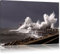 Pixxprint Küste Unwetter Meer Wellen Klippe, Größe: 120x80cm, Leinwandbild, fertig gespannt, Wandbild, Dekoration, Kunstdruck, kein Poster