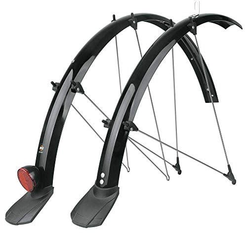 SKS GERMANY BLUEMELS CABLE TUNNEL 28 BLACK 45MM, Schutzblech-Set aus robuster Sandwichkonstruktion (integrierter Kabelkanal für Rücklicht, mit ASR-Sicherheitssystem und Reflektoren), Schwarz