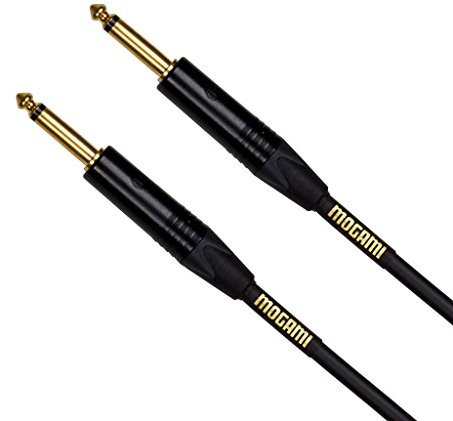Mogami Gold INSTRUMENT-10 Guitar Instrument Cable, 1/4 TS Male Plugs, Gold Contacts, Straight Connectors, 10 Foot