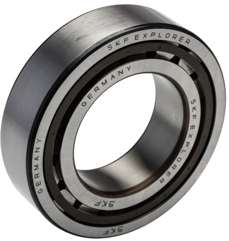 SKF NJ 208 ECP Cylindrical Roller Bearing, Removable Inner Ring, Flanged, High Capacity, Polyamide/Nylon Cage, Metric, 40mm Bore, 80mm OD, 18mm Width, 9000rpm Maximum Rotational Speed, 11900lbf Static Load Capacity, 12100lbf Dynamic Load Capacity