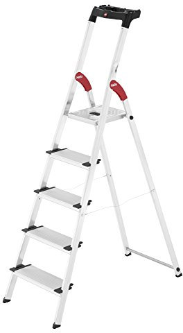Hailo 5 8505 – 001 Sicherheits-Haushaltsleiter L60 Alu 5 Stufen