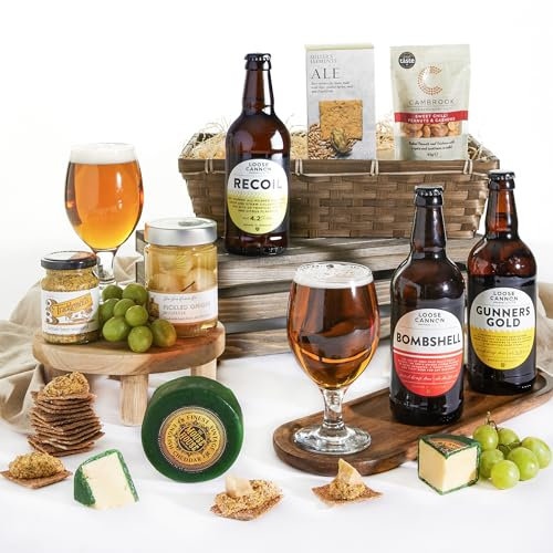 Ploughmans Beer & Cheese Hamper For Men - Trio of Fine British Ales & Premium Snacks - Beer Gifts For Men, Birthday Hamper Gifts For Men, Food Gifts For Men, Gourmet Hamper Gift Set, Clearwater Hamper