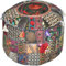 Puff/Hocker für Wohnzimmer, indisches Patchwork-Design, bestickt, 35,6 x 55,9 cm