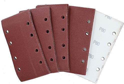 Hook/Loop 1/3 Sheet Sanding Sander Sandpaper Pads 50 Pack 80 Grit