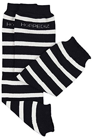 Hoppediz Unisex - Baby Biobaumwolle Babystulpen, Schwarz Natur Gestreift, Einheitsgröße EU
