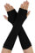 sourcing map Unisex Classic Fashion Stretch Fingerlose Armwärmer-Ärmel Schwarz One Size