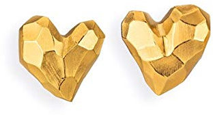 Drachenfels edle Ohrstecker in Echtsilber goldplattiert/Kollektion Heartbreaker/Elegante Design Ohrringe für Damen in Herzform/D HE 26/AGG