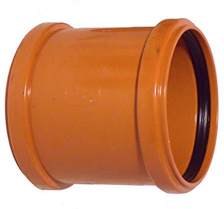 Soil Pipe 110 mm - Straight Coupler - Push-Fit - Underground - Brown 4 Sewerage