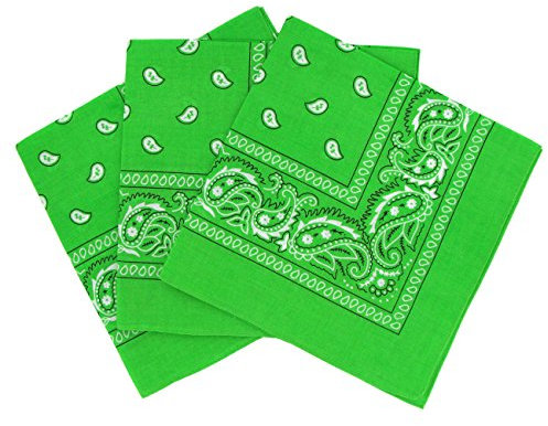 Set 3 bandanas paisley damen und herren hellgrün