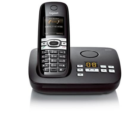 Gigaset C610A IP Hybrid-Dect-Schnurlostelefon mit Anrufbeantworter, analog, VoIP (ALL-IP), schwarz