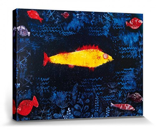 1art1 Paul Klee Poster Der Goldene Fisch, 1925 Bilder Leinwand-Bild Auf Keilrahmen | XXL-Wandbild Poster Kunstdruck Als Leinwandbild 80x60 cm