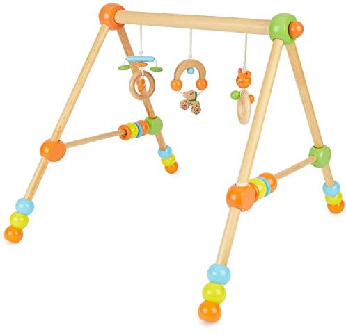 Bieco Spieltrapez höhenverstellbar | Spielbogen Baby Holz | Spielebogen Holz Baby | Spieltrapez Holz | Baby Mobile Holz | Activity Center Baby Gym | Holzspielzeug Baby | Baby Spielzeug | Trendy