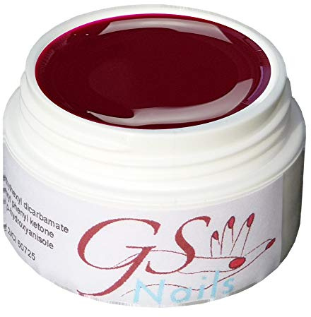 GS-Nails UV Farb-Gel für Nail-Art & Nagel-Design - 5 ml UV-härtendes Cover-Gel - Selbstglättendes Nail-Gel - Rot Pink - A8