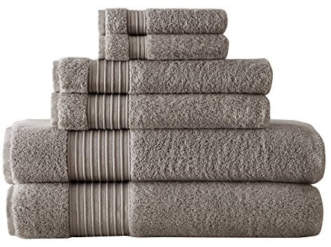 Modern Threads Pacific Coast Textiles Handtuch-Set aus 100% türkischer Baumwolle, Platinum, 6-teilig