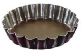 Gobel 293590 Moule à Tartelette Rond Cannellé Fond Fixe Anti-Adhérent 14 cm, Noir