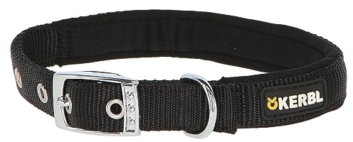 Kerbl Pet Miami Plus Nylonhalsband mit Softeinlage, schwarz, 38-46cm