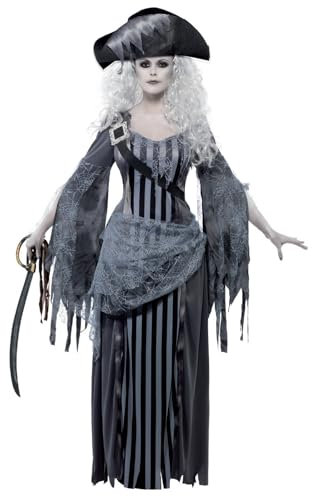 SMIFFYS Costume Principessa Nave dei Fantasmi, Grigio, comprende Abito e Cappello Halloween