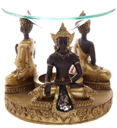 Puckator Thai Buddha Duftlampe mit Glasmosaikeffekt Detail