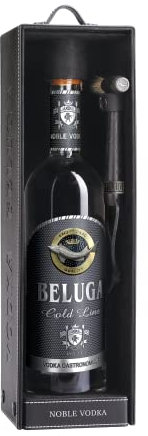 Beluga Gold Line Vodka 1 KARTON: 6 Flaschen je 0,7 Liter im Lederbehälter 40% Alk., Premium Wodka aus Sibirien, reiner und weicher Geschmack