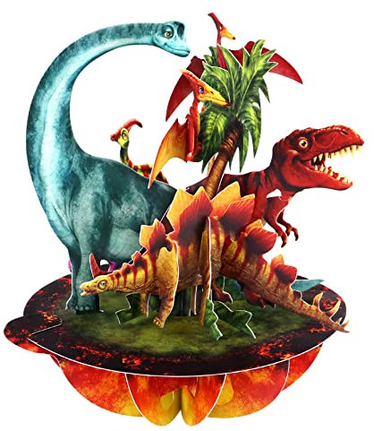 Santoro Pirouette, 3D-Pop-Up-Grußkarte – Jura-Dinosaurier – für Jungen, Kinder, Familie, Geburtstag (grün)