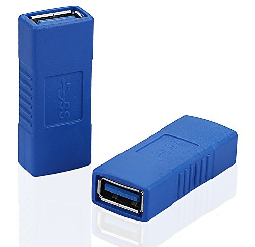 Sienoc 2PK USB 3.0 Adapter Kupplung Verbindung Koppler Erweiterung - A-Buchse zu A-Buchse - 2 USB Kabel verbinden - Verlängern